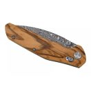 BESTECH Ronan Damascus Olive Wood zsebkés