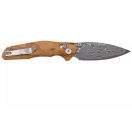 BESTECH Ronan Damascus Olive Wood zsebkés