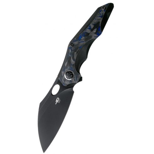 BESTECH Nogard Black Blue marble carbon fiber zsebkés