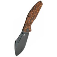 BESTECH Lockness Damascus Orange G-10 Black Blade zsebkés - BT2205C