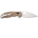 SPYDERCO Manix 2 Brown Canvas Micarta CrueWear zsebkés - C101MPCW2