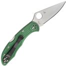 SPYDERCO Delica 4 Flat green FRN zsebkés - C11FPGR
