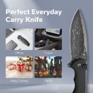 CIVIVI Praxis Button Lock Damascus Blade zsebkés - C18026E-DS1