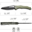 CIVIVI Spiny Dogfish Green G-10 Black Blade zsebkés