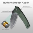 CIVIVI Tranquil Damascus Green Micarta zsebkés