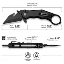 CIVIVI Amaroq AllBlack Button Lock karambit - C24018-2