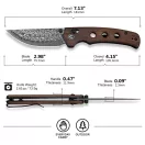 CIVIVI Noctis Damascus Guibourtia Wood Handle zsebkés
