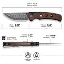 CIVIVI Noctis Damascus Guibourtia Wood Handle zsebkés - C24020C-DS1