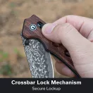 CIVIVI Noctis Damascus Guibourtia Wood Handle zsebkés