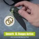 CIVIVI Navo Green Micarta Black Blade zsebkés - C25015A-2