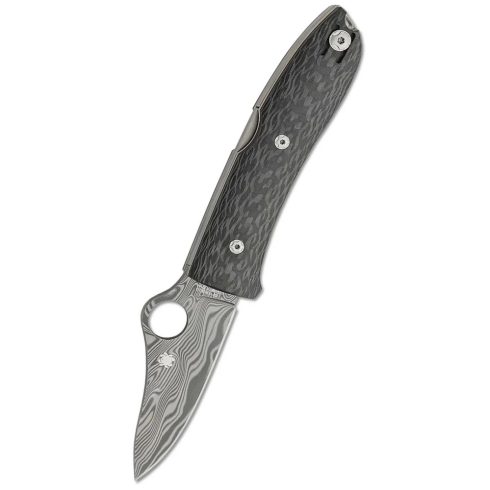 SPYDERCO Spyopera Thor Damasteel Carbon Fiber zsebkés