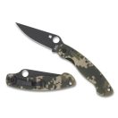 SPYDERCO Military Model G-10 Digital Camo Black Blade zsebkés
