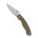SPYDERCO Military 2 Brown Canvas Micarta zsebkés - C36MPCW2