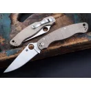 SPYDERCO Military 2 Brown Canvas Micarta zsebkés - C36MPCW2
