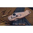 SPYDERCO Para Military 2 Crue-Wear Brown Micarta zsebkés - C81MPCW2