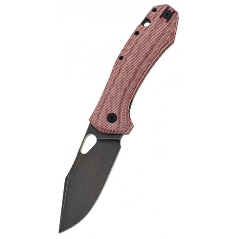 GIANTMOUSE ACE Grand Red Canvas Micarta Black Blade zsebkés - GMS080