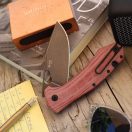 GIANTMOUSE ACE Grand Red Canvas Micarta Black Blade zsebkés - GMS080