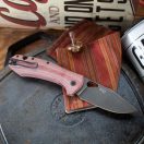 GIANTMOUSE ACE Grand Red Canvas Micarta Black Blade zsebkés - GMS080