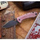 GIANTMOUSE ACE Grand Red Canvas Micarta Black Blade zsebkés - GMS080