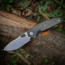 GIANTMOUSE ACE Jagt Green Canvas Micarta zsebkés - GMS112