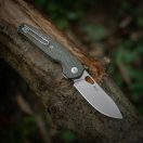 GIANTMOUSE ACE Jagt Green Canvas Micarta zsebkés - GMS112