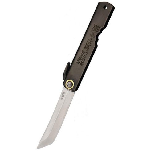 HIGONOKAMI Tanto Black 100 White Steel zsebkés - HIG13