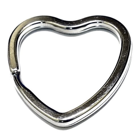 Lapított szív alakú kulcskarika - K0031