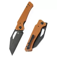 KANSEPT KNIVES Egress Black Stonewashed Brown Micarta zsebkés - K1033A2