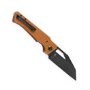 KANSEPT KNIVES Egress Black Stonewashed Brown Micarta zsebkés
