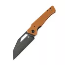 KANSEPT KNIVES Egress Black Stonewashed Brown Micarta zsebkés - K1033A2