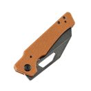 KANSEPT KNIVES Egress Black Stonewashed Brown Micarta zsebkés