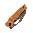 KANSEPT KNIVES Egress Black Stonewashed Brown Micarta zsebkés - K1033A2
