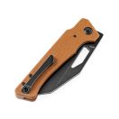 KANSEPT KNIVES Egress Black Stonewashed Brown Micarta zsebkés