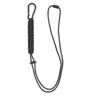 Nyakba akasztható paracord kötél karabinerrel - fekete - KT0049