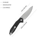 KUBEY Nova Black G-10 zsebkés - KU117A