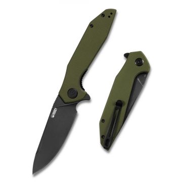 KUBEY Nova Green G-10 Black Blade zsebkés - KU117E