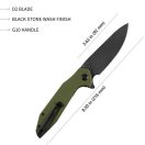 KUBEY Nova Green G-10 Black Blade zsebkés