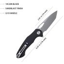 KUBEY Dugu Tanto Black G-10 zsebkés