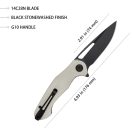 KUBEY Dugu Clip Point White G-10 Black Blade zsebkés - KU210G