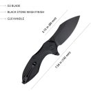 KUBEY Noble Allblack zsebkés - KU236F