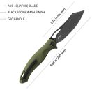 KUBEY Drake Liner Lock OD G-10 Black Blade zsebkés - KU239B