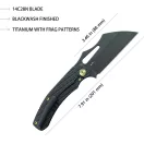 KUBEY Sylow Blackwashed Black Titanium zsebkés - KU260D