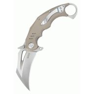 KUBEY Wrath Tan G-10 Beadblast karambit