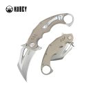 KUBEY Wrath Tan G-10 Beadblast karambit