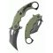 KUBEY Wrath Green G-10 Blackwash karambit