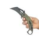 KUBEY Wrath Green G-10 Blackwash karambit