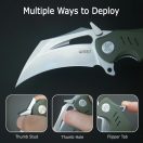 KUBEY Wrath Green G-10 Blackwash karambit