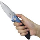 KUBEY Ruckus Blue Titanium Head and Black G-10 zsebkés - KU314A