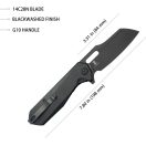 KUBEY Atlas AllBlack G-10 zsebkés - KU328G