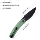 KUBEY Momentum Manganas Design Jade G-10 Black Blade zsebkés